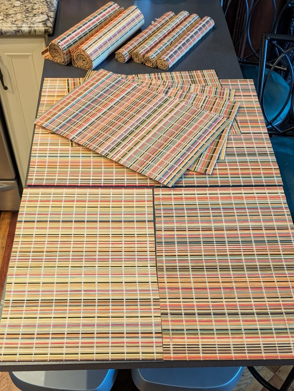 (12) placemats and (2) 6' table runners